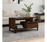 Tavolino da salotto in rovere marrone, 90 x 49 x 45 cm, in legno, per divano, tavolini, soggiorno, casa, ufficio