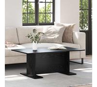 Tavolino da salotto, in rovere nero, 103,5 x 60 x 40 cm, rettangolare, in legno di legno, stile rustico, per soggiorno, tavolino da caffè moderno, costruzione robusta