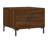 Tavolino da salotto marrone effetto rovere 50 x 50 x 40 cm in legno e ferro - Moderno tavolo da soggiorno per piccoli spazi