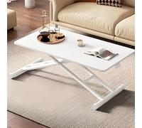 Tavolino da salotto moderno pieghevole in legno con ruote, tavolino basso compatto per piccoli spazi e affitti, arredamento elegante da soggiorno, design salvaspazio