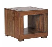 Tavolino da salotto Mumbai in legno massello Sheesham, larghezza 50 cm, design marrone scuro