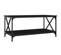 Tavolino da salotto, nero, 100 x 50 x 45 cm, moderno, in legno e ferro con verniciatura a polvere, durevole ed elegante
