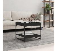 Tavolino da Salotto Nero 49,5x49,5x45 cm in Legno Multistrato Tavolino Ingresso Tavolino Da Salotto Tavolini Da Salotto Moderni Tavolino Da Salotto Moderno per Balcone Giardino Salotto Soggiorno