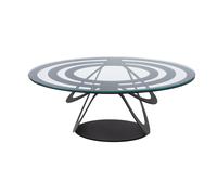 Arti & Mestieri Optical - Tavolino Ovale di Design 100% Made in Italy - in Ferro, 80 x 58 x 32 cm (Nero)