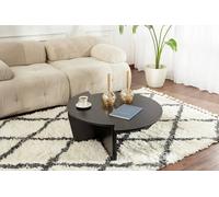 Dmora - Tavolino da salotto Parete, Tavolo basso da caffè, Portariviste per divano, Ripiano da soggiorno, 90x60 h35 cm, Nero