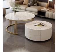 Tavolino da salotto rotondo, facile da pulire, design moderno per tè e relax, leggero e lussuoso