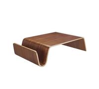 Tavolino da Salotto Stampato In Un Unico Pezzo Pannello Curvato In Legno Massello Tavolino Divano con Esclusiva Scanalatura a U Tavolinos da Caffè Angoli Arrotondati per Soggiorno e Ufficio(Brown)