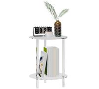 Tavolino da Soggiorno Rotondo a 2 Livelli Ø40x50 cm in Acrilico Trasparente