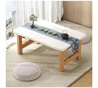 Tavolino da tè basso in legno in stile giapponese per soggiorno, piccola scrivania per computer portatile, per casa e ufficio, colore rustico 70 x 40 x 30 cm, elegante bianco, 120 x 48 x 35 cm