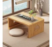 Tavolino da tè cinese in bambù Tavolino da caffè pieghevole giapponese Tavolo da altare la meditazione Tavolo Tatami pieghevole portatile basso soggiorno,decorazione domestica (Legno, 60*40*30cm)