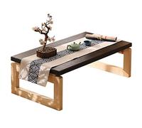 Tavolino da tè in legno fatto a mano basso pieghevole per piccoli spazi, perfetto accanto al soggiorno, divano o pavimento per bambini che giocano rustico, marrone 80 x 50 30 cm