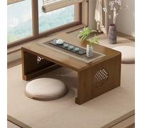Tavolino da tè pieghevole in bambù di noce, tavolino da caffè e altare portatile in stile giapponese per meditazione, design pieghevole basso, perfetto per decorare soggiorno e sala da pranzo (piccolo