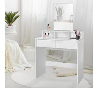 Tavolino da trucco sgabello bianco toeletta specchio cosmetico con / senza LED