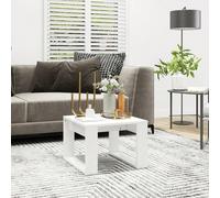 Tavolino d'appoggio bianco 50x50x35 cm in legno 50 x 50 centimetriLegno composito