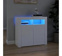 Tavolino decorativo, Elegante mobile contenitore moderno assemblato,Mobili per il soggiorno e la camera da letto,Credenza con Luci LED Bianca 80x35x75 cm
