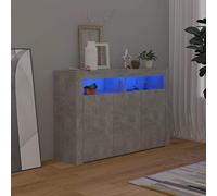 Tavolino decorativo, Elegante mobile contenitore moderno assemblato,Mobili per il soggiorno e la camera da letto,Credenza con Luci LED Grigio Cemento 115.5x30x75 cm