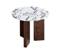 Tavolino Decotique Eden Ø50 Pietra Bianco/Rovere Scuro