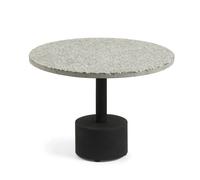 Tavolino Delano in terrazzo grigio e gambe in acciaio finitura nera Ø 55 cm