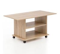 Tavolino di design Sonoma WL5.739 95 x 51 x 54,5 cm, girevole con ruote, tavolino da salotto, tavolino da salotto in legno, tavolino da caffè con spazio