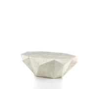 Tavolino Diamond Medium 120x70x40h, Linea Stone Decor E5, Colore Beige, Materiale Base Pietra Fossile White Agata avorio