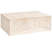 Beliani Tavolino effetto travertino Piano impiallacciato simil-pietra Beige