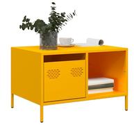 Tavolino Giallo Senape 68,5x50x43,5cm Acciaio Laminato a Freddo Tavolino Laterale Da Divano Tavolino Da Salotto Tavolino Da Divano Tavolino Da Divano Laterale per Soggiorno Giardino Salotto Interno
