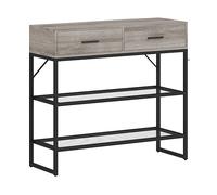 TAVOLINO HOMCOM IT837-668V00ND - Truciolato e metallo, 100x35x92cm, 2 cassetti, ripiani in rete