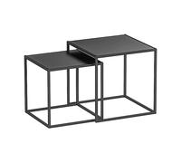 TAVOLINO HOMCOM IT839-563V00BK - Acciaio, 40x40x40cm, Set impilabile salvaspazio