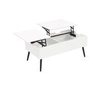 TAVOLINO HOMCOM IT83B-800V90WT - Truciolato e metallo, 100x50x43.6-58cm