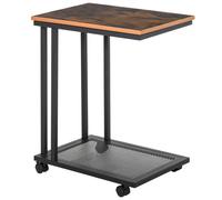 Tavolino Homcom Tavolino con Ruote Stile Industriale Retro 51X36X65Cm