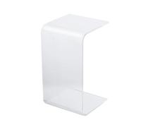 Tavolino in acrilico a forma di C, moderno tavolino multiuso per soggiorno, camera da letto, comodino