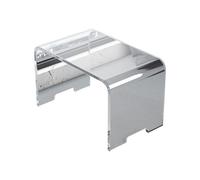 Tavolino in acrilico, comodino moderno a forma di U e sgabello, tavolino trasparente a cascata per soggiorno, camera da letto, forniture per ufficio, bevande e cibo