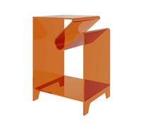 Tavolino in acrilico con portariviste - Tavolino multifunzionale - 55,9 x 40 x 35 cm - Accenti grigio e arancione