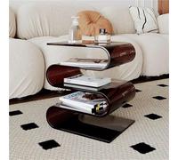 Tavolino in acrilico, elegante comodino e tavolino da caffè per soggiorno, camera da letto e studio, comodino trasparente e libreria per riviste