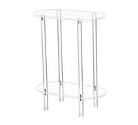 Tavolino in acrilico piccolo comodino decorativo a 2 livelli per