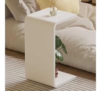 Tavolino in Acrilico, Tavolino da Comodino in Acrilico a Forma di U, Comodino da caffè Trasparente Spesso e Multiuso, per Soggiorno, Bagno e Camera da Letto (Colore: Bianco, Dimensioni: H-65CM/25.5IN)