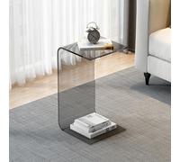 Tavolino in acrilico, trasparente, a forma di C, comodino decorativo moderno per piccoli spazi, mobili per soggiorno e camera da letto