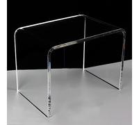 Tavolino in acrilico trasparente a forma di U, moderno tavolino rotondo per piccoli spazi, elegante mobile per soggiorno o camera da letto, elegante tavolino da caffè