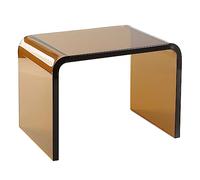 Tavolino in acrilico trasparente, design moderno a forma di U, con bordi arrotondati, elegante tavolo centrale per piccoli spazi, arredamento perfetto per camera da letto o soggiorno