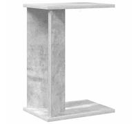 Tavolino in cemento grigio 35 x 25 x 50 cm con ripiano portaoggetti | Materiale a base di legno, design rettangolare, libreria, per soggiorno e camera da letto, facile da pulire