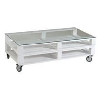 Tavolino in legno 120x50 con Pallet Bancali EUR EPAL arredamento con ruote
