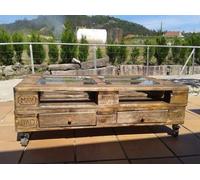 Tavolino in legno 120x80 con Pallet Bancali EUR EPAL arredamento design