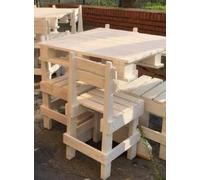 Tavolino in legno 60x60 h 75 con Pallet Bancali bianchi vintage design