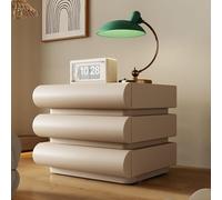 Tavolino in legno a 3 strati con cassetto - Comodino rifinito in pelle per soggiorno, dormitorio e altro - Tavolino versatile per uso multi-scenario