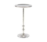 Tavolino in metallo argentato 32 cm a di forma rotonda Meda