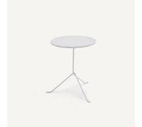 Tavolino in metallo ferro perforato, H42 cm, Joy Bianco TU