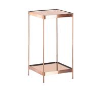 Beliani Tavolino in Rame in Vetro Temperato 29 x 29 x 60 cm Gambe in Metallo