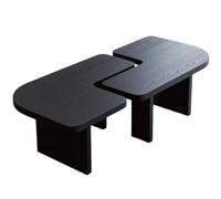 Tavolino in stile Wabi-sabi dalla forma irregolare, disponibile singolarmente o in varie combinazioni, realizzato in legno massello, adatto per soggiorno, camera da letto e balcon L-shape Combination