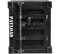 Tavolino Industriale Con Portaoggetti, Comodino Retrò In Metallo Con Serratura, Contenitori Portaoggetti Con Serratura Premium, Armadietto Portaoggetti, Decorazioni Per(Size:15.7x15x18.9in,Color:nero)