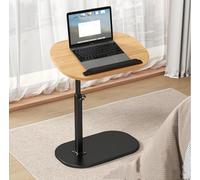 Tavolino laterale a forma di C per divano, tavolino laterale a forma di C di alta qualità con vassoio girevole e ruote regolabili sopra il comodino, scrivania per laptop, lettura, colazione,